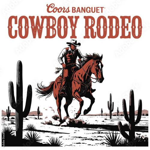 Coors Banquet Rodeo A Western-Style Illustration