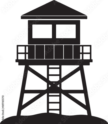 Lifeguard tower icon, tower icon, lifeguard tower  silhouette icon, lifeguard tower silhouette vector illustration