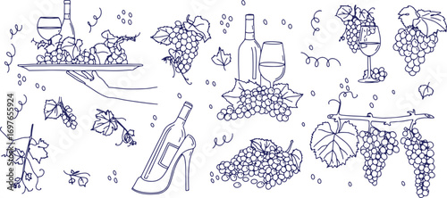 Wine and Cheese, Gourmet Sketches, Culinary Doodles, Lifestyle Art, Wine Tasting, Cheese Art, Gastronomy Illustration, Epicurean Delights, Beverage Symbols, Cheese Plate, Viniculture Icons, Cheese Var