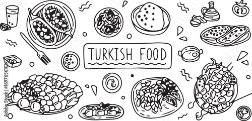 Turkish Cuisine, Traditional Meals, Turkish Delicacies, Culinary Art, Food Icons, Authentic Dishes, Turkish Flavors, Ethnic Food, Gastronomy Symbols, Cultural Cuisine, Turkish Recipes, National Dishes