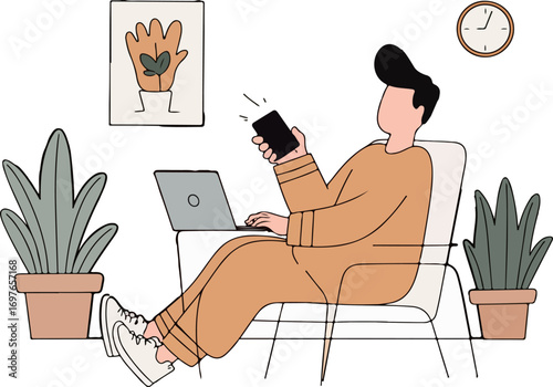 Man Working from Home