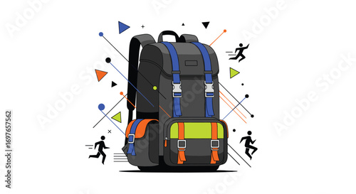 Durable outdoor adventure backpack for hiking travel and everyday carry equipment organized and accessible gear storage