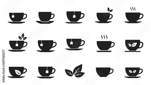 Collection of tea cup icons