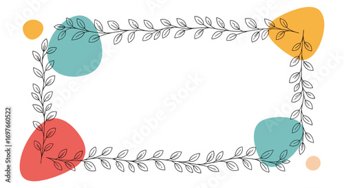 Whimsical easter egg border with floral accents perfect for spring celebrations and festive designs