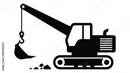 Excavator icon vector illustration