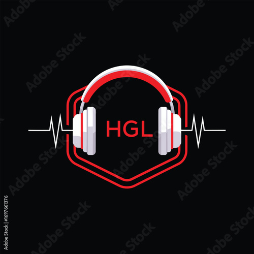 HGL  Headphone Company logo. HGL Modern Music logo design for entrepreneur and business. HGL Entertainment Branding best icon.
