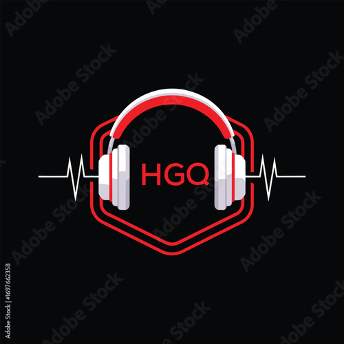 HGQ  Headphone Company logo. HGQ Modern Music logo design for entrepreneur and business. HGQ Entertainment Branding best icon.
