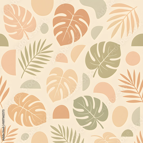 seamless background with leaves
