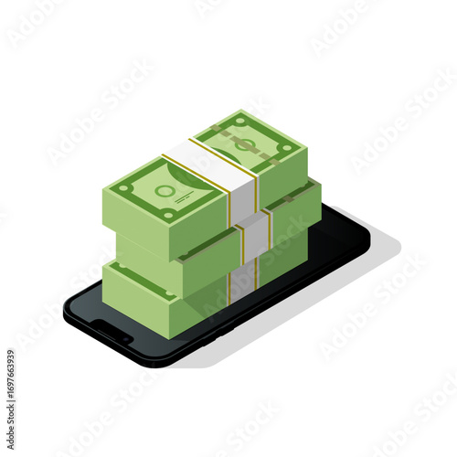 Online banking. bank in smartphone. finance online. vector illustration