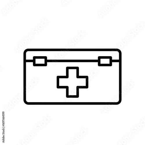 First aid kit silhouette isolated on white background