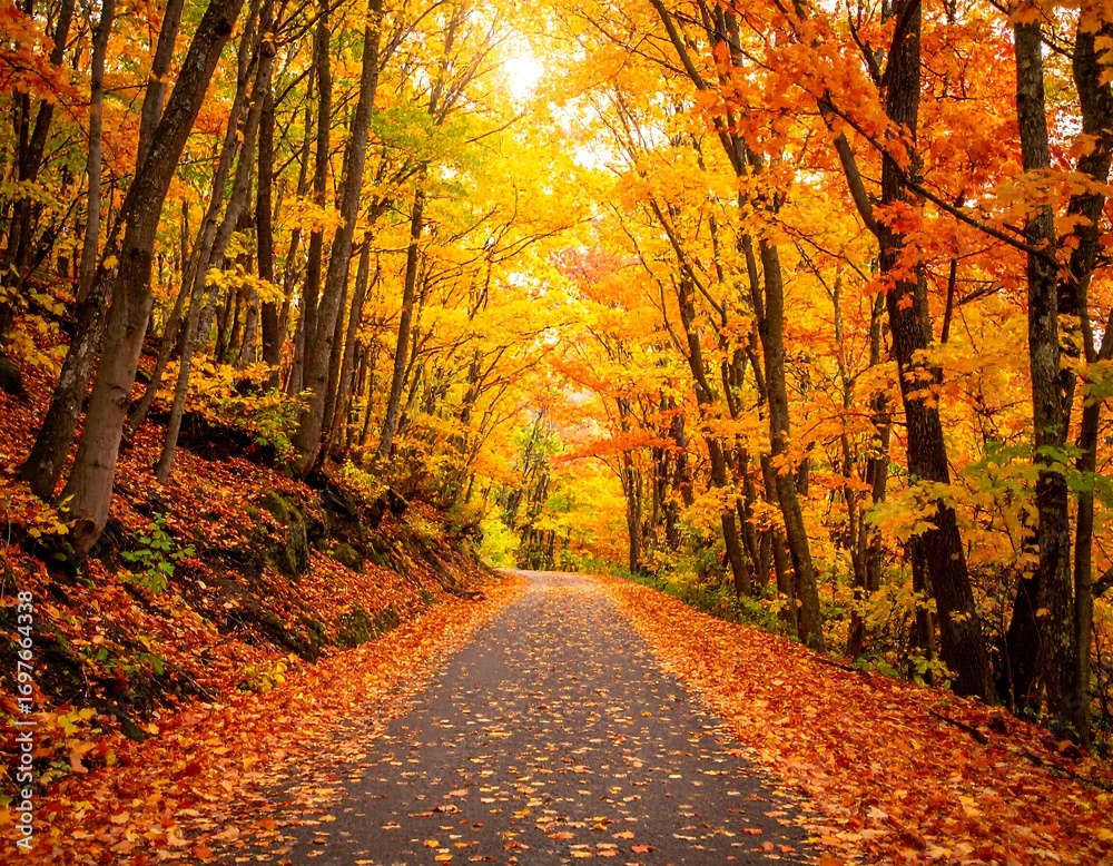 Obraz premium Autumnal forest road