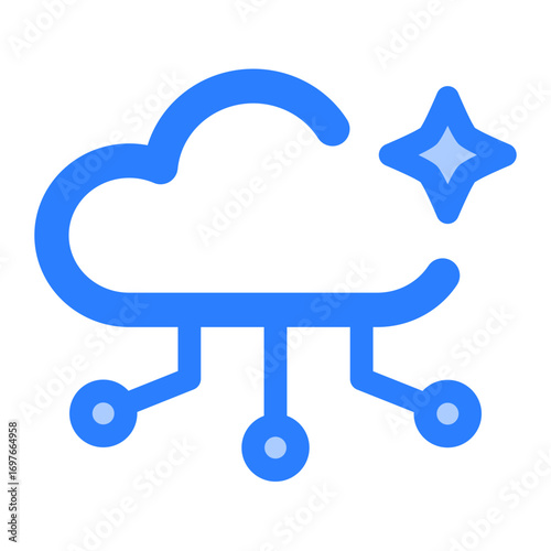 Cloud computing. cloud, technology, data, digital, network, storage, internet, server, online. Vector Icon Illustration