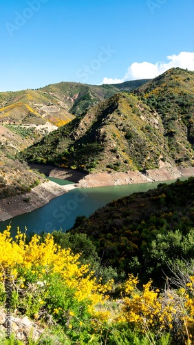 Mountainous landscape with a reservoir