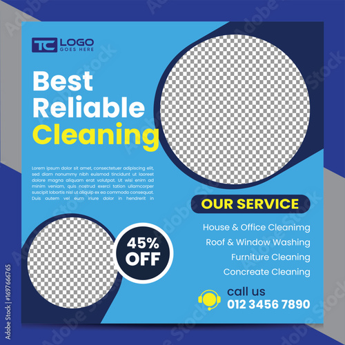 Home cleaning service or Reliable clean flyer and social media post design template and brochure design