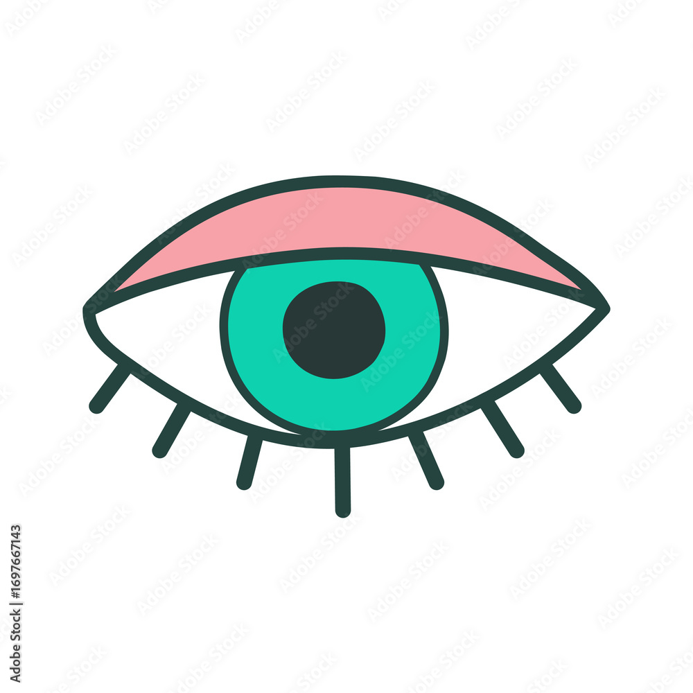 Obraz premium PNG Eye Illustration: Graphic Design Element for Branding & Marketing TRANSPARENT BACKGROUND