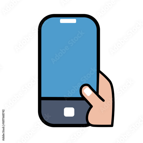 Hand Holding Simple Smartphone Icon