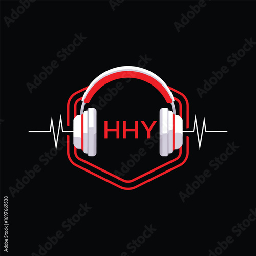 HHY  Headphone Company logo. HHY Modern Music logo design for entrepreneur and business. HHY Entertainment Branding best icon.

