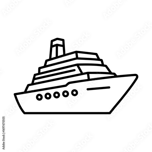 ship line icon representing maritime transport and ocean travel