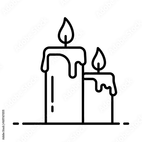 candles line icon symbolizing illumination and ambiance creation
