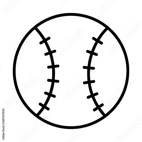 baseball line icon symbolizing ball game and athletic competition