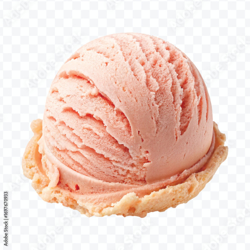 realistic delicious scoop of  vanilla ice cream in in different color style isolated on transparent background