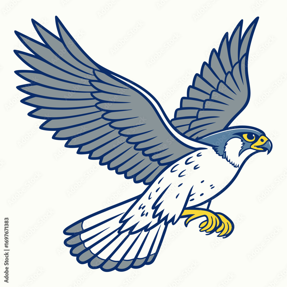 Obraz premium peregrine-falcon---colour-color-design-and-white-b (1)