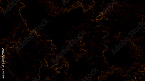 Dark abstract background with faint glowing orange fractal flowing lines. Energy currents, lightning veins, or cosmic plasma streams. Mysterious, futuristic, and atmospheric texture