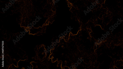 Dark abstract background with faint glowing orange fractal flowing lines. Energy currents, lightning veins, or cosmic plasma streams. Mysterious, futuristic, and atmospheric texture
