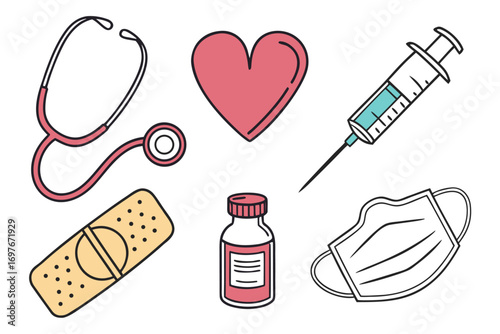 Medical equipment and supplies in vector format
