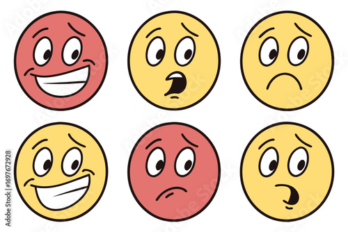 Illustration of different emotions in vector