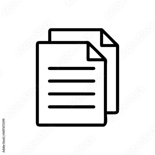 Document Icons with Paper Symbols – Single and Multi-Page Vector Illustrations for Clean Design