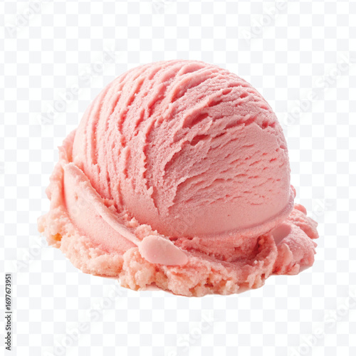 realistic delicious scoop of  vanilla ice cream in in different color style isolated on transparent background