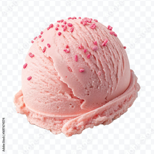 realistic delicious scoop of  vanilla ice cream in in different color style isolated on transparent background