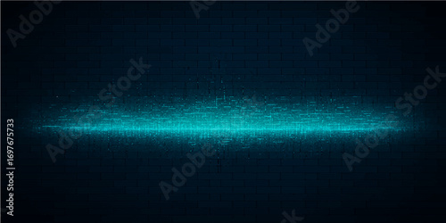 An abstract digital background loop of flowing blue light particles creates a glowing texture of energy in the dark space