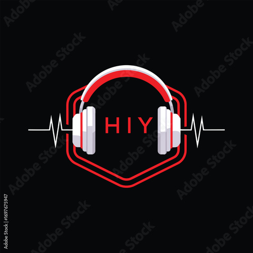 HIY  Headphone Company logo. HIY Modern Music logo design for entrepreneur and business. HIY Entertainment Branding best icon.
