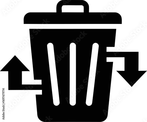 Trash can icon for deleting and recycling