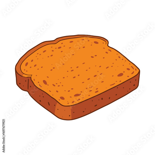 Single slice of toasted bread – stock vector flat illustration