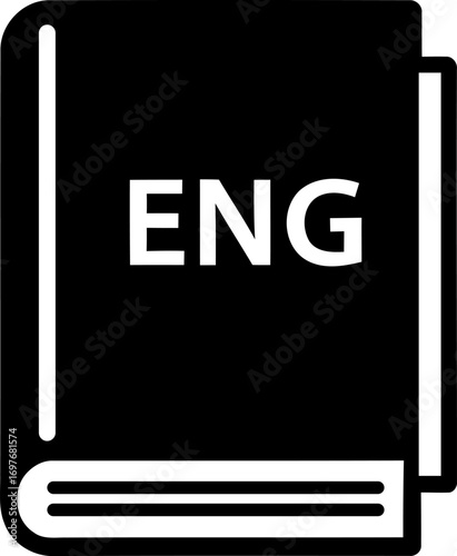 English language book learning education study icon