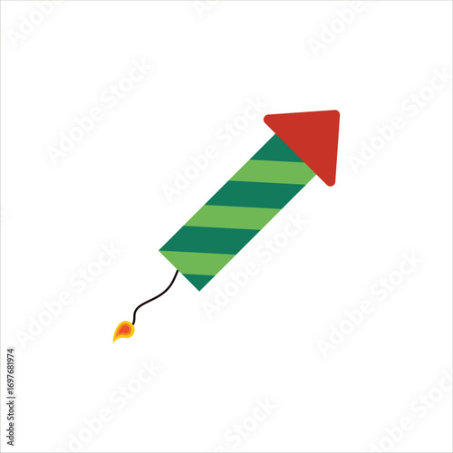 Christmas Firecrackers Vector Flat Illustration