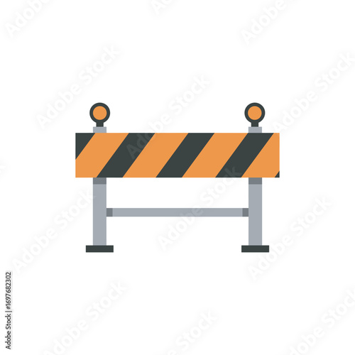 Striped construction barrier icon – stock vector flat illustration
