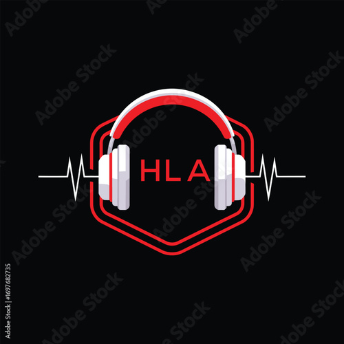 HLA  Headphone Company logo. HLA Modern Music logo design for entrepreneur and business. HLA Entertainment Branding best icon.
