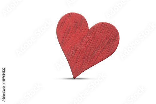 Red wooden heart symbol