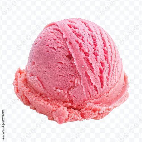realistic delicious scoop of  vanilla ice cream in in different color style isolated on transparent background