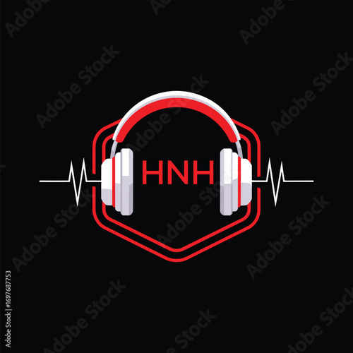 HNH  Headphone Company logo. HNH Modern Music logo design for entrepreneur and business. HNH Entertainment Branding best icon.
