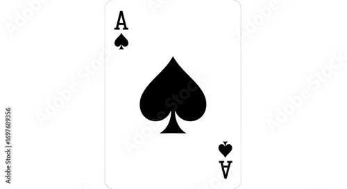 Ace of Spades playing card isolated PNG with Transparent Background