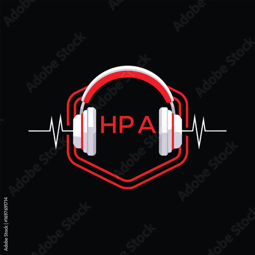HPA  Headphone Company logo. HPA Modern Music logo design for entrepreneur and business. HPA Entertainment Branding best icon.
