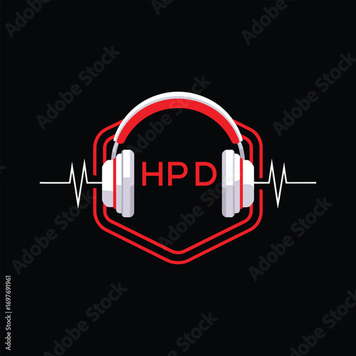 HPD  Headphone Company logo. HPD Modern Music logo design for entrepreneur and business. HPD Entertainment Branding best icon.
