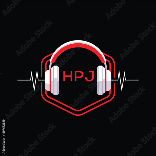 HPJ  Headphone Company logo. HPJ Modern Music logo design for entrepreneur and business. HPJ Entertainment Branding best icon.
