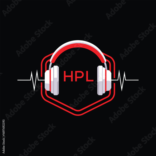 HPL  Headphone Company logo. HPL Modern Music logo design for entrepreneur and business. HPL Entertainment Branding best icon.
