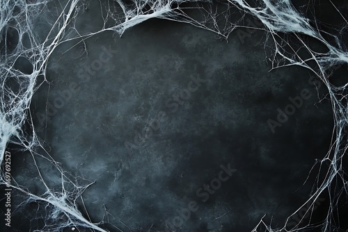 Blank space framed with eerie spiderwebs for a haunting effect